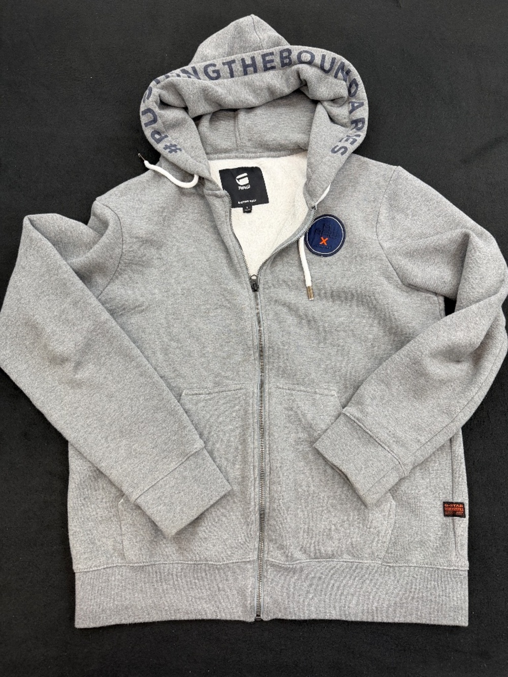 G-Star #pushingtheboundaries heather grey zip up hoodie - Large